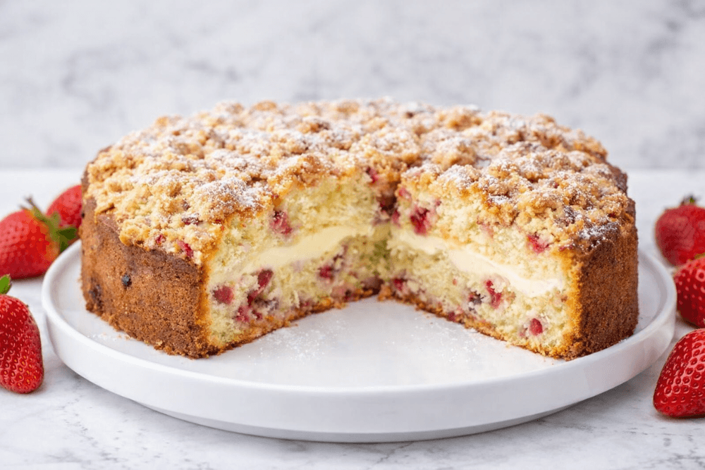 Ciasto truskawkowe z twarożkiem