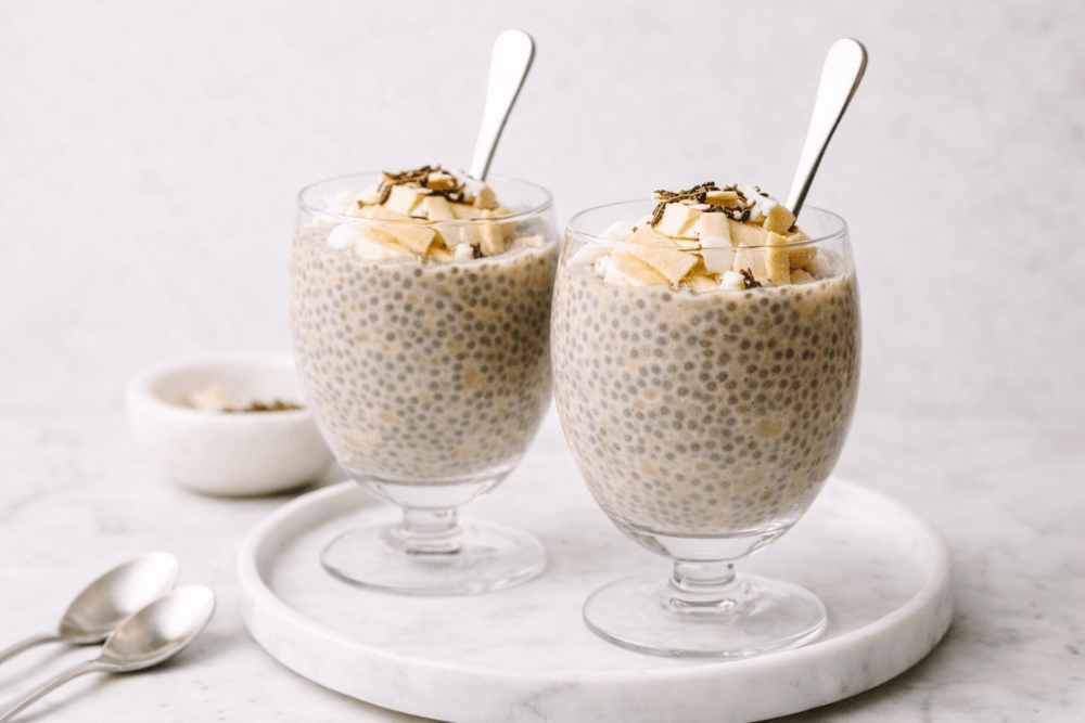 deser z chia i bananem