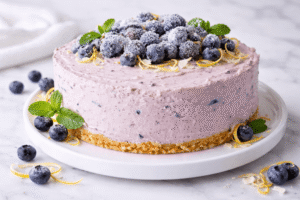 ciasto musowe borówkowe