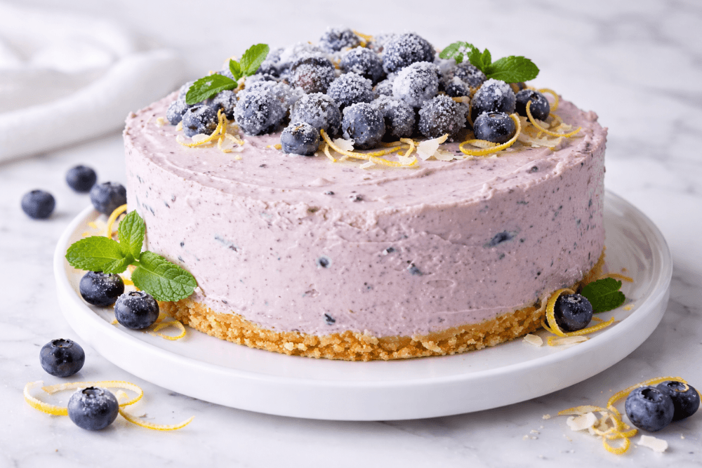 Ciasto musowe borówkowe