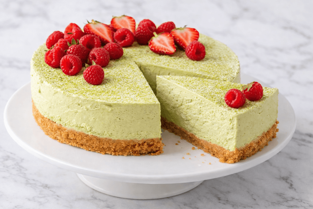 Sernik matcha bez pieczenia