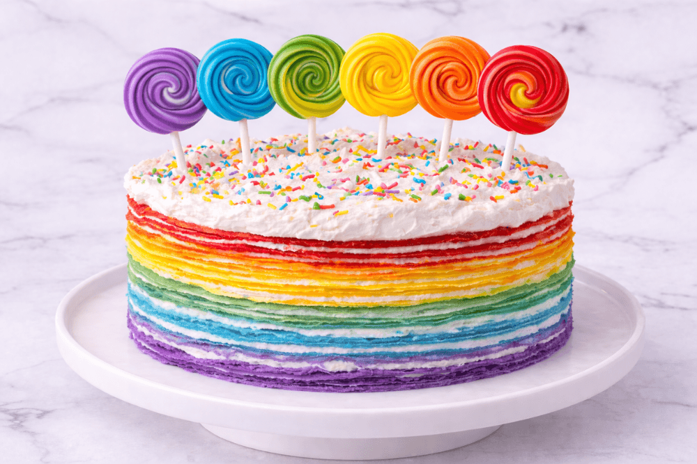 Tort naleśnikowy tęcza