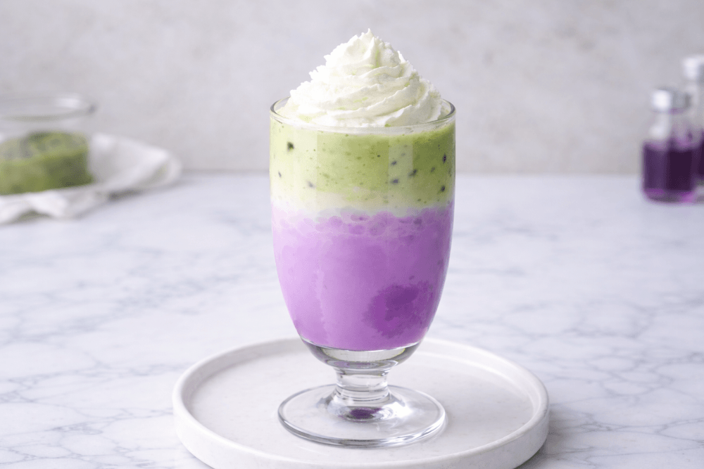 ube matcha latte