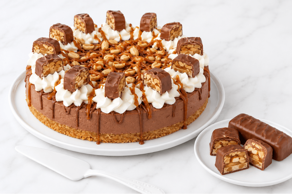 Sernik snickers bez pieczenia
