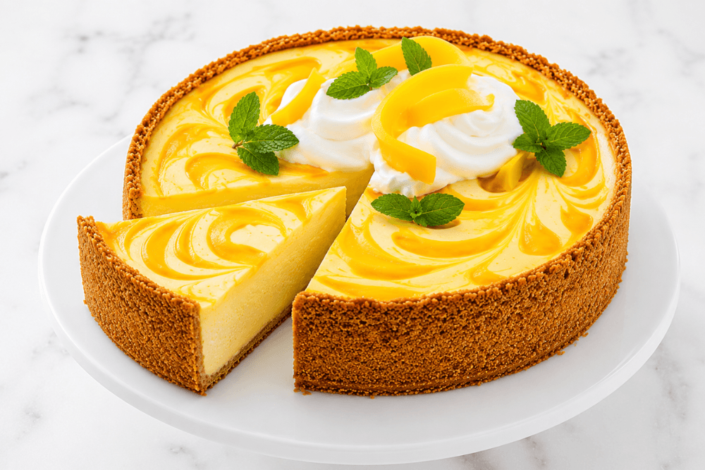 sernik z mango i białą czekoladą