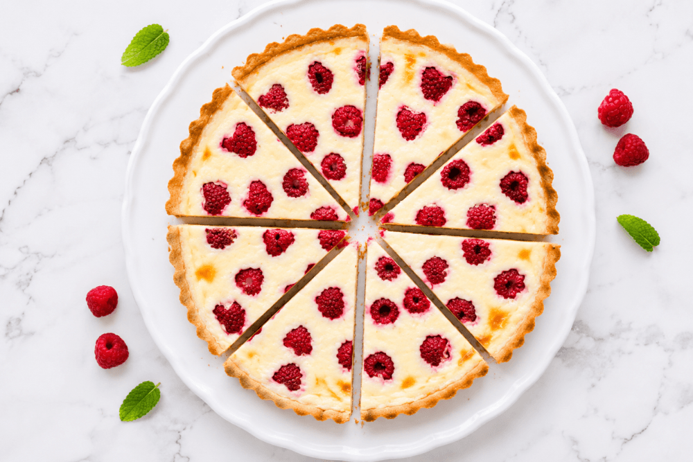 Tarta z malinami i mascarpone