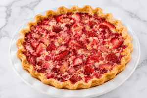 tarta z rabarbarem i truskawkami