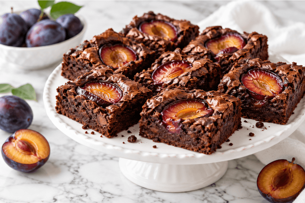 Brownie ze śliwkami